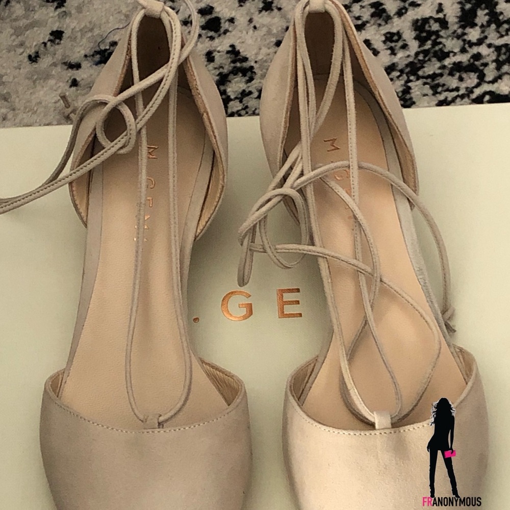 M Gemi Beige Suede Lace up Pumps - Picture 7 of 7